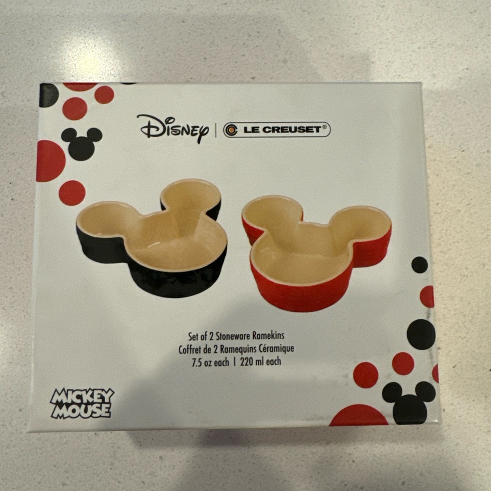 Le Creuset Mickey Mouse set of 2 ramekins NEW